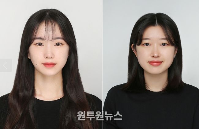 경상국립대학교(GNU) 공과대학 건축공학과 박사과정 김수빈 씨와 황희진 씨(왼쪽부터)