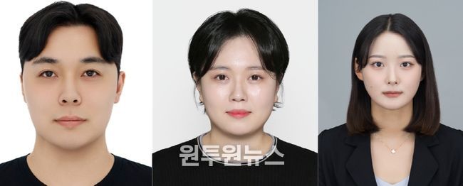 경상국립대학교 생명자원과학과 박사후연구원 조두용 씨, 석사과정 정원진, 유세영 씨(왼쪽부터)