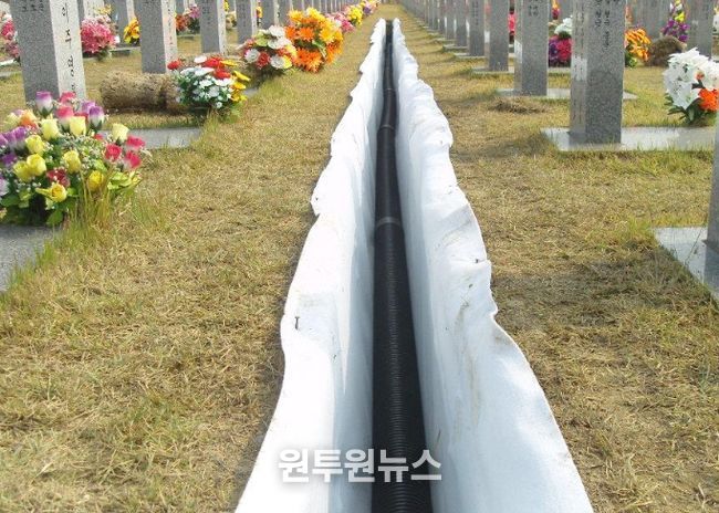 부직포 및 유공관 설치