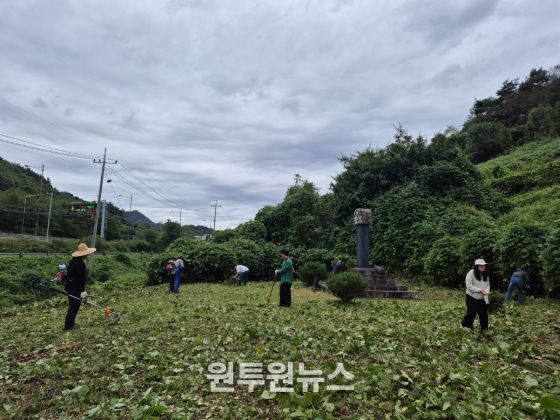 군위군, 허석 의사 기념비 정비 봉사활동 실시