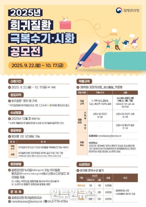 2025년 희귀질환 극복수기·시화 공모전 포스터