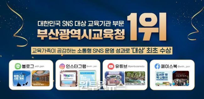 대한민국 SNS 대상 1위 수상 이미지