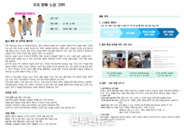 '2025년 유아·청소년 흡연예방 공모전' 기관활동 부문 대상 '우리 함께 노담 크루!'(고려대학교구로병원어린이집)