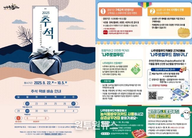 나주시, 추석맞이 로컬푸드 선물세트 판매전 개최