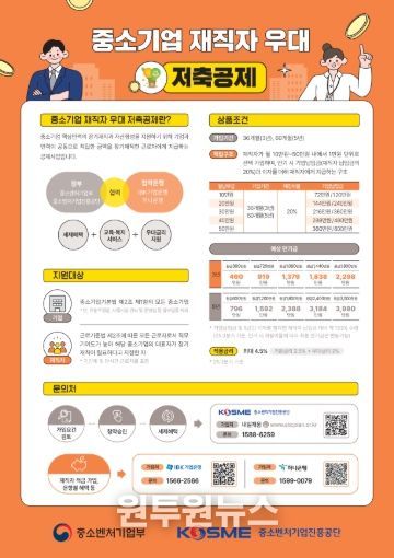 중소기업 재직자 우대 저축공제 안내문