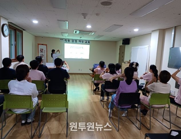 함안군보건소, 장애인시설종사자 대상 올바른 손씻기기침예절 등 감염병예방교육 실시