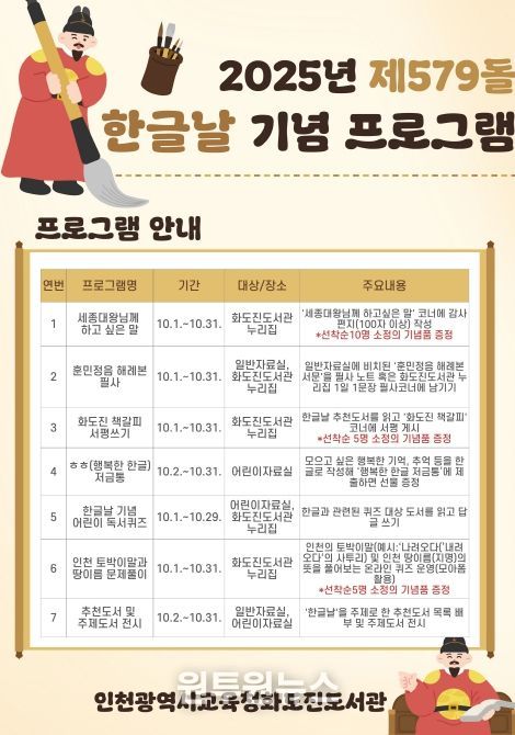 ‘579돌 한글날 기념 행사’ 운영