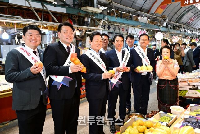 전통시장 구매물품 복지시설 전달, 애로사항 청취