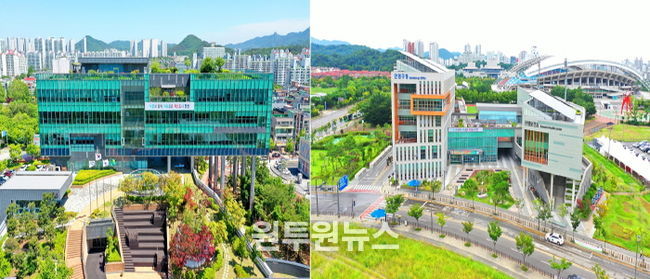 상록구청(왼쪽 사진)·단원구청(오른쪽 사진) 전경