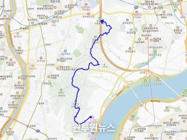 “구리둘레1길” 도로명부여 참고도면