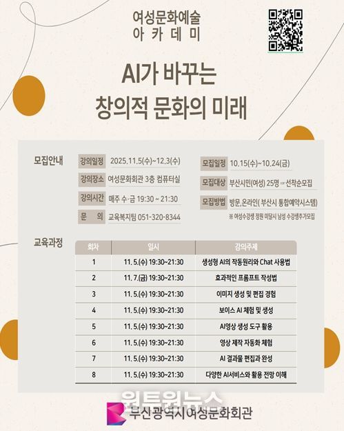 '2025년 여성 문화예술 아카데미' 운영