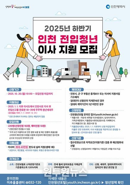 청년 전입자 이사비 최대 40만 원 지원