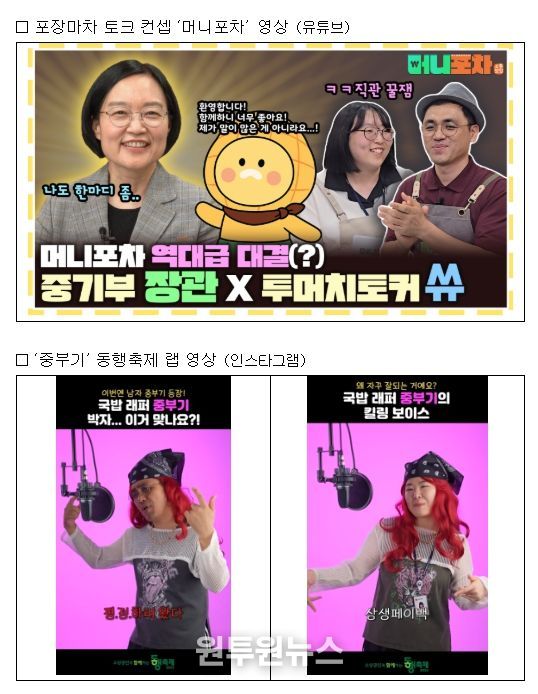 중소벤처기업부 SNS 주요 콘텐츠(영상) 현황