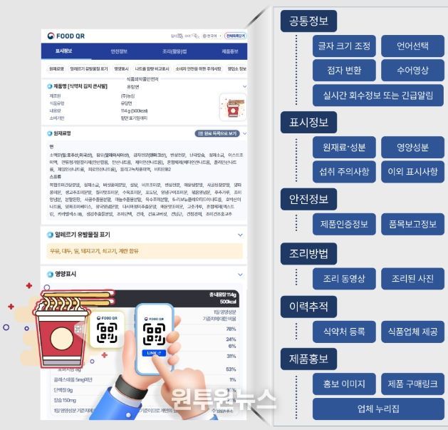 푸드QR 확인 방법