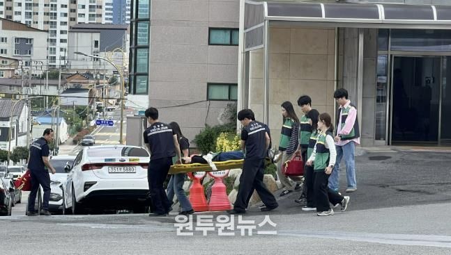 16일, 함평군청 주차장, 합동소방훈련 사진