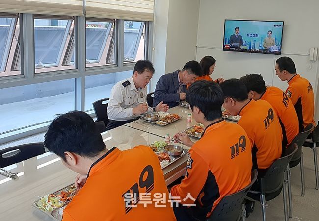 대전소방본부장, 119안전센터 구내식당 소통
