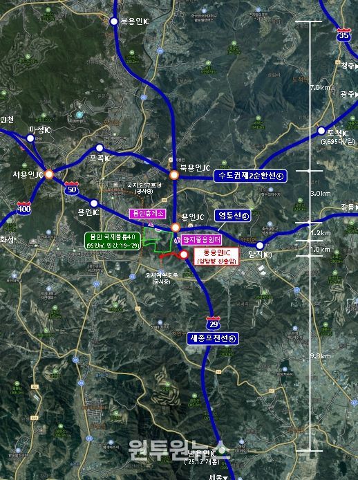 동용인IC 신설 사업 위치도