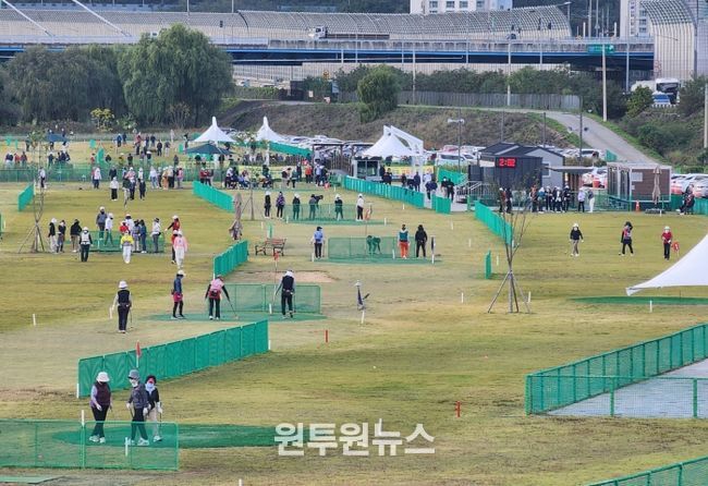 대구 북구 금호강 파크골프대회.