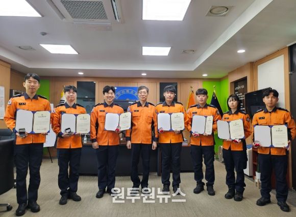 “생명을 살린 영웅들” 천안서북소방서, 하트‧트라우마 세이버 인증서 수여