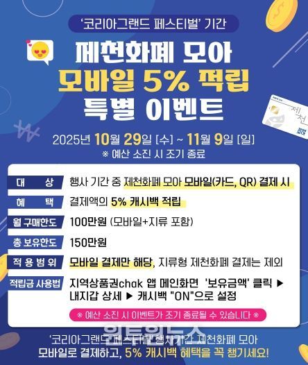 제천화폐 모아 모바일 5_ 적립 특별할인 이벤트