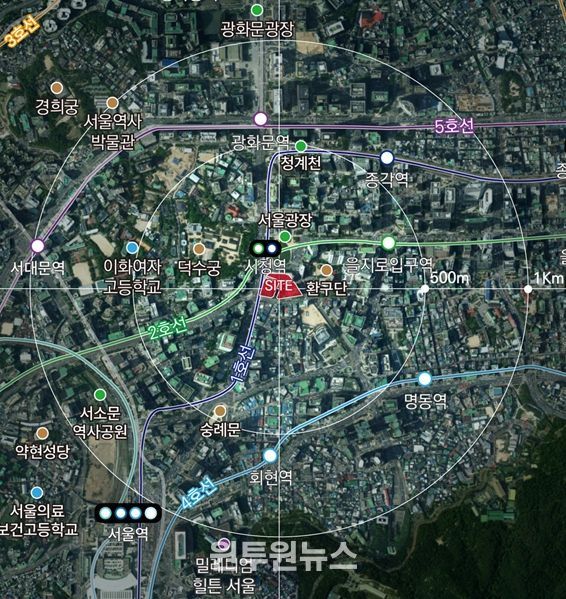 소공 지구단위계획구역 리모델링 사업 대상지 위치도