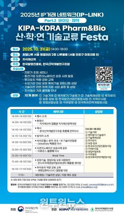 지식재산 거래 네트워크(IP-LINK) 행사 포스터