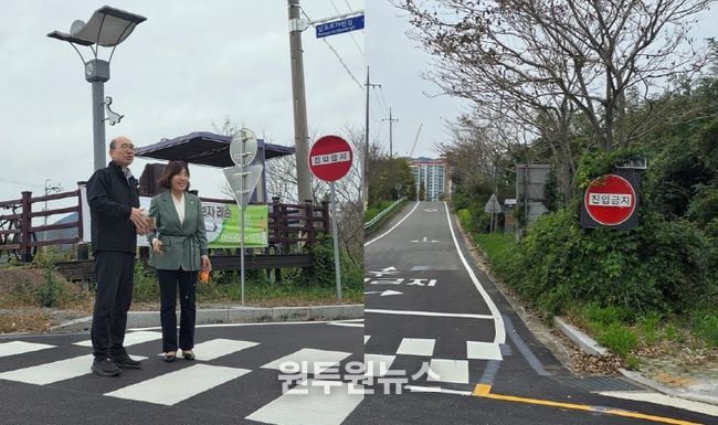 김향숙 의원, 고성읍 파크골프장 앞 회전교차로 교통안전 개선 나서