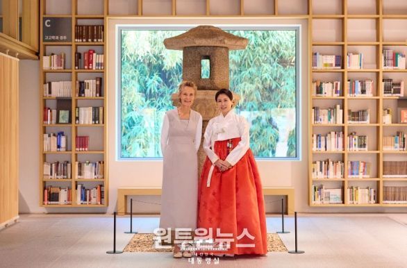 김혜경 여사, 캐나다 총리 부인 환담(대통령실)