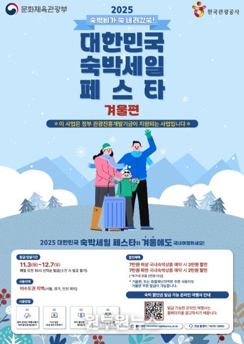 ‘2025 하반기 겨울편 숙박세일페스타’ 포스터