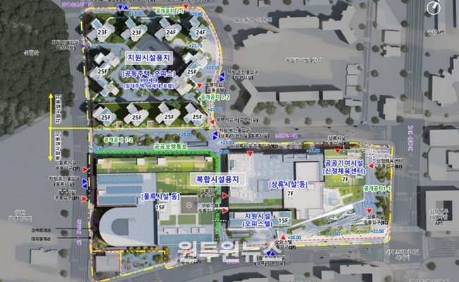 배치도 (※ 향후 건축 인・허가 과정 등에 따라 상기 건축계획은 변경될 수 있음)