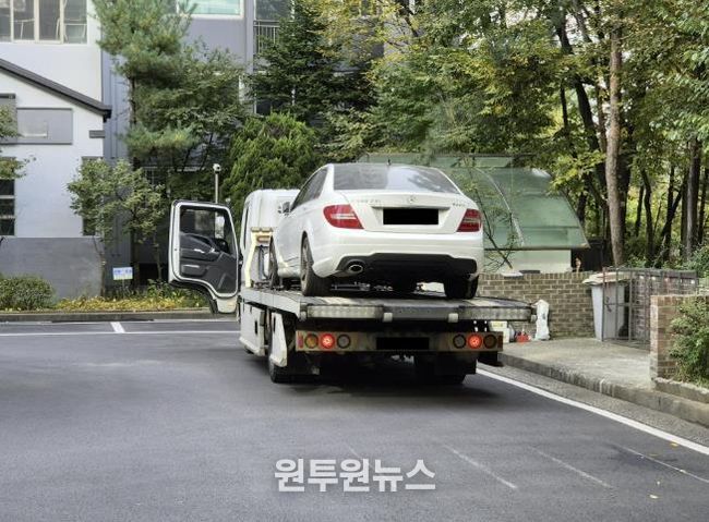 용인특례시 수지구 관외 체납차량 단속 현장