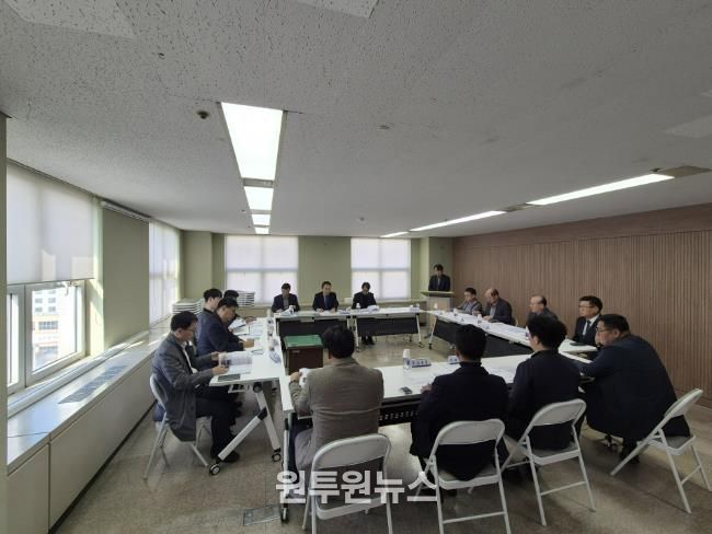 대장·역곡신도시 공사업체와 지역업체 간‘상생 간담회’ 개최 모습