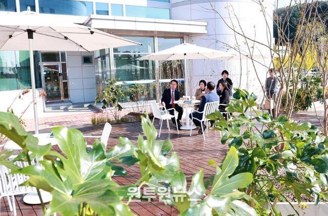 사천시, 시청사 실외정원 조성사업 완료