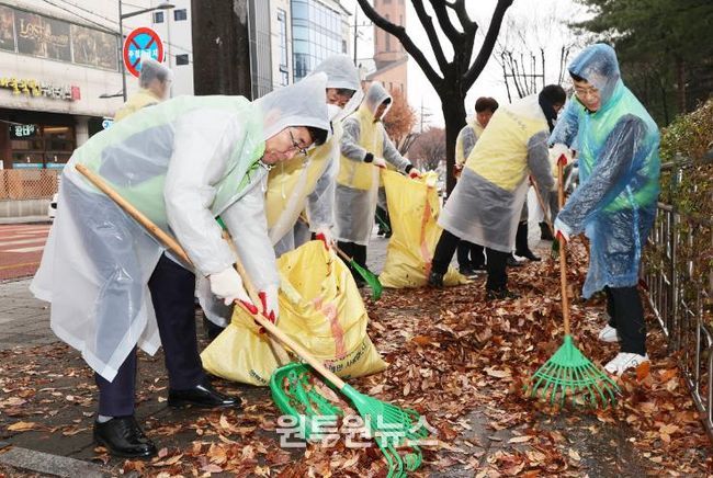 충북교육청, 겨울철 대비 환경정화 활동 실시