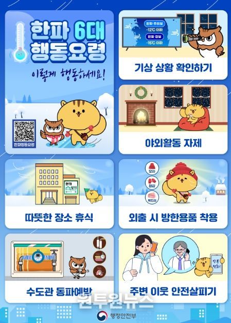 한파 대비 국민행동요령 포스터