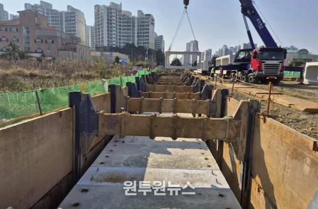 배방도시침수 대응사업 공사 현장