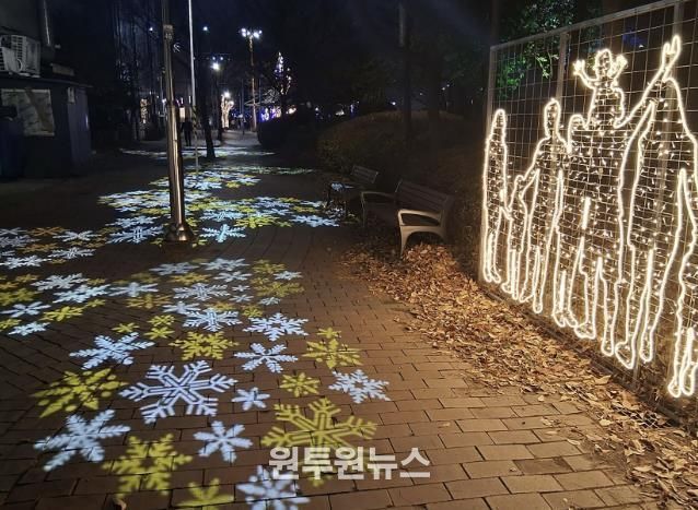 성남시 복정 어울림 빛축제 눈꽃 거리 조명 산책로