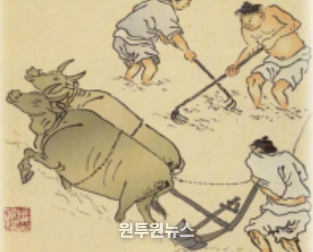 김홍도 화가의 ‘논갈이’