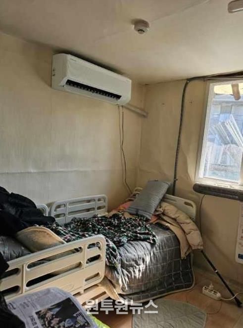 건강관리 취약계층 가구에 설치된 한파 대비 냉난방기