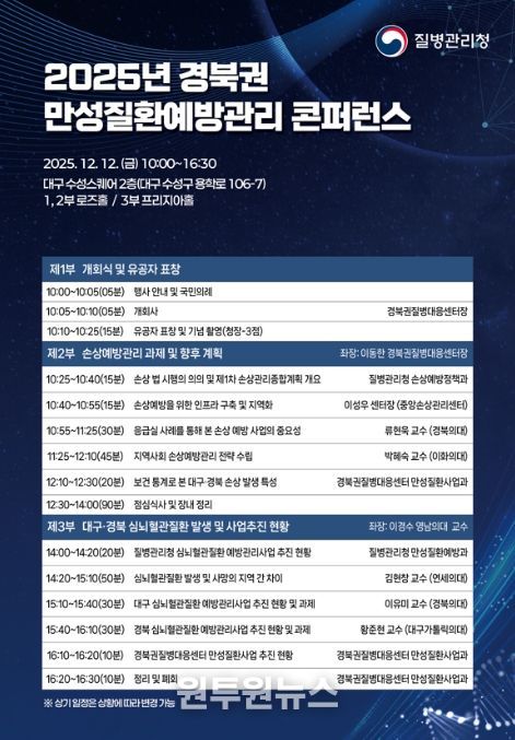 '2025년 경북권 만성질환예방관리 콘퍼런스' 포스터