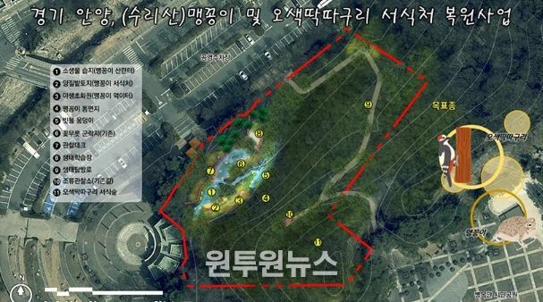 안양시, 병목안시민공원 맹꽁이・오색딱따구리 서식처 복원…국비 4.4억 확보