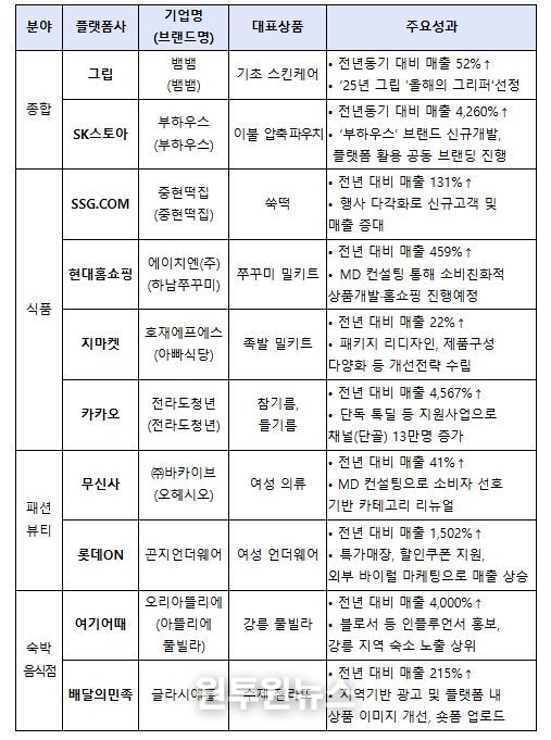 플랫폼사별 우수 사례