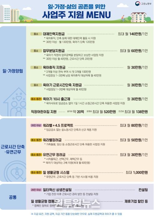 일・생활균형 주요 사업주 지원제도