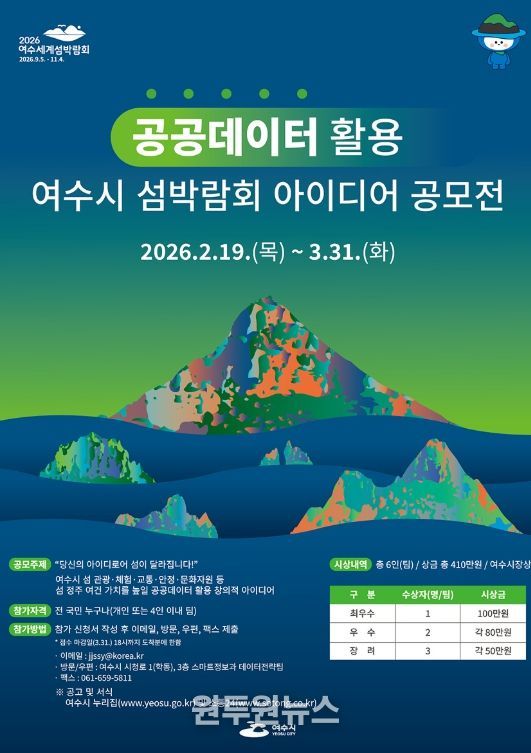 ‘공공데이터 활용 여수시 섬박람회 아이디어 공모전’ 포스터