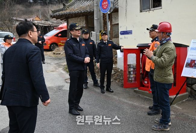 최민철 전남소방본부장, 구례소방서 찾아 산림인접지 '선제적 예비주수' 강조
