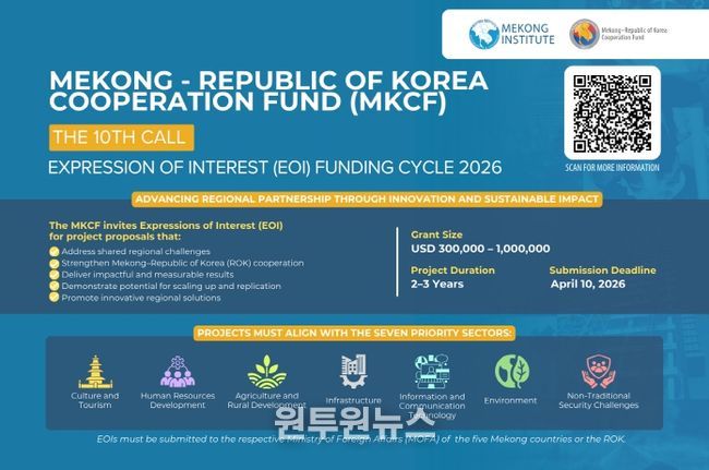 제10차 한-메콩 협력기금 사업 공모 포스터