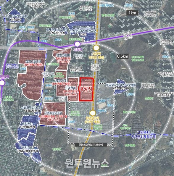 위치도 (강동구 명일동 54번지 일대)