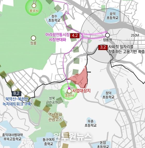 위 치 도(성북구 정릉동 559-43번지 일대 모아타운)