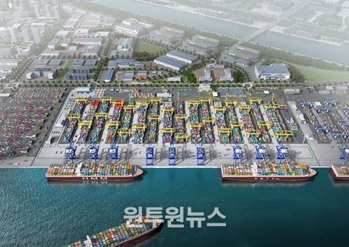 인천신항 1-2단계 컨테이너부두 상부공사 착공