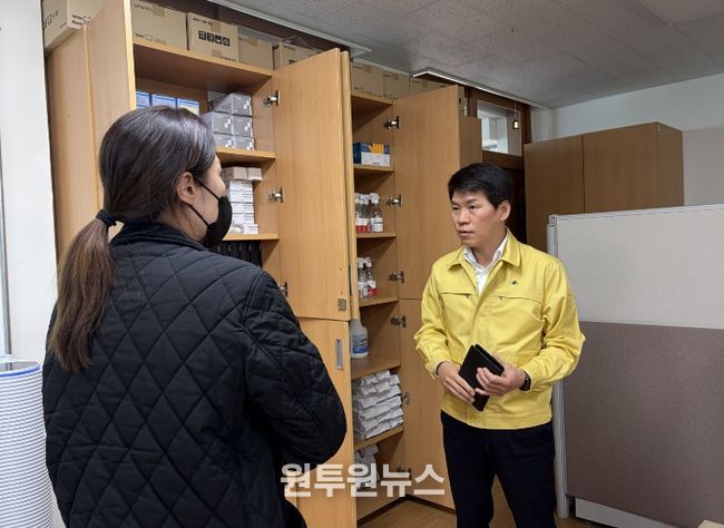 음성교육지원청, 신학기 감염병 예방을 위한 대응 및 방역물품 비축 현황 점검